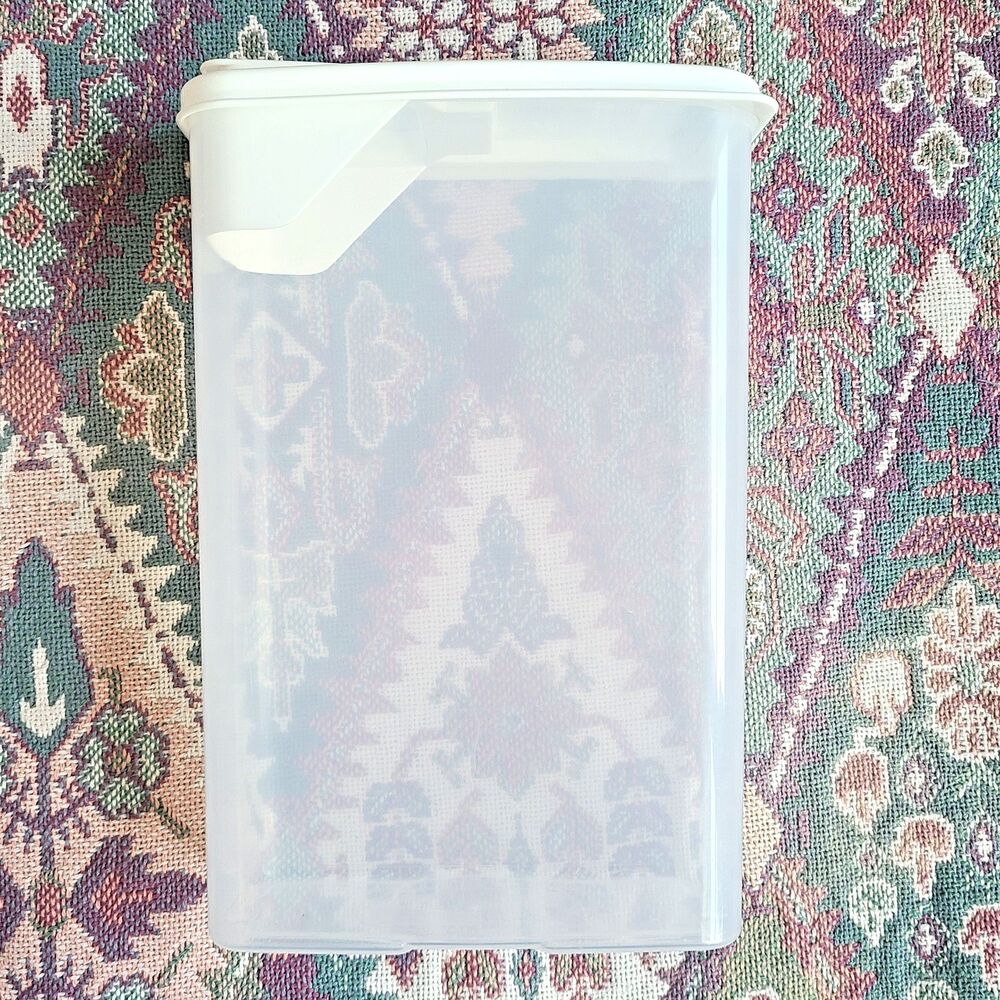 Vtg Buddeez Bread Clear Cereal Storage Container Plastic Food Dispenser w/ Lid